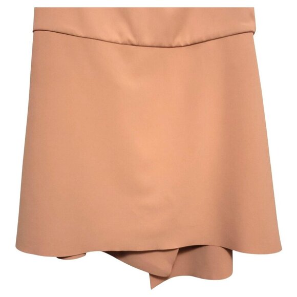 Cedric Charlier Asymmetrical Wrap Midi Skirt Peach Beige Designer Italy - Picture 9 of 15